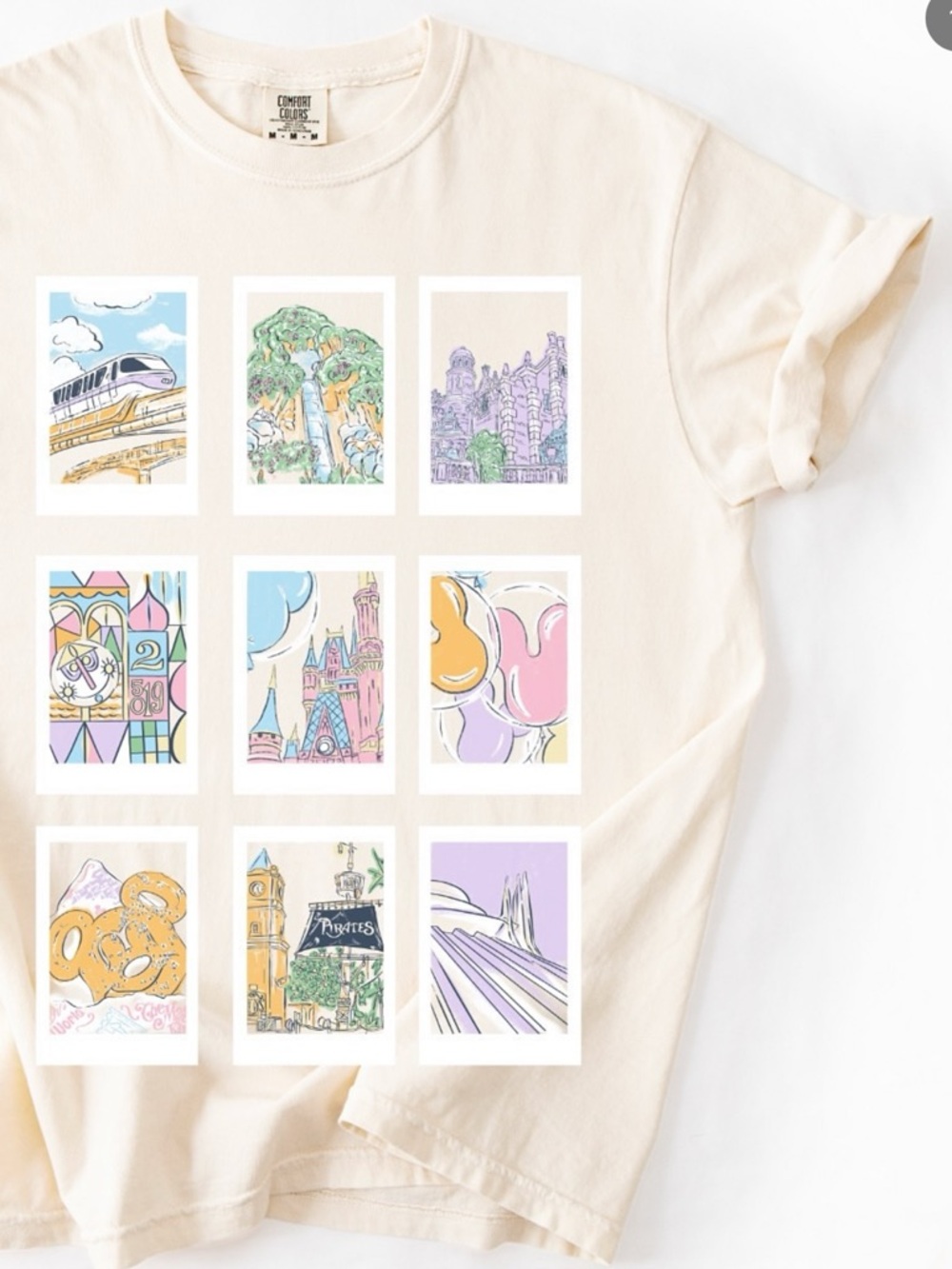 Walt Disney World Magic Kingdom Polaroid Inspired Short Sleeve Unisex Shirt